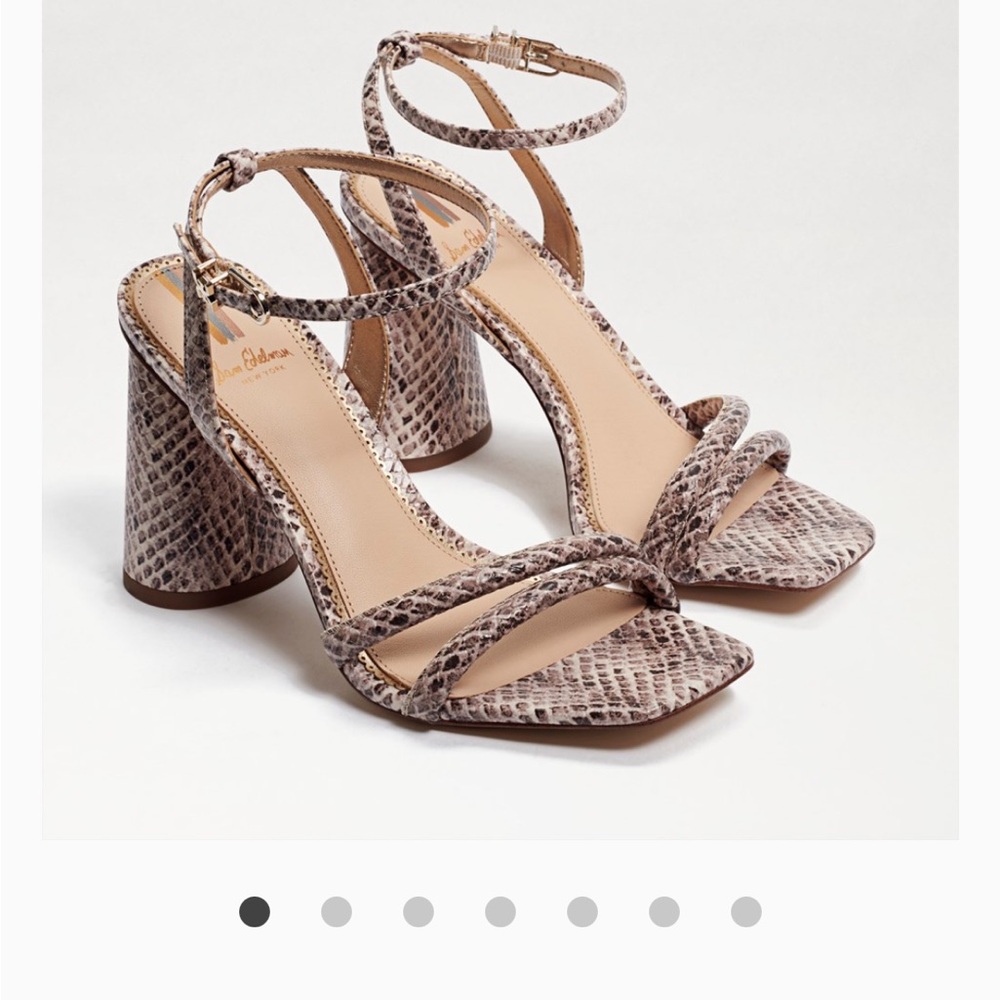 Snakeskin Patterned Block Heel Sandals